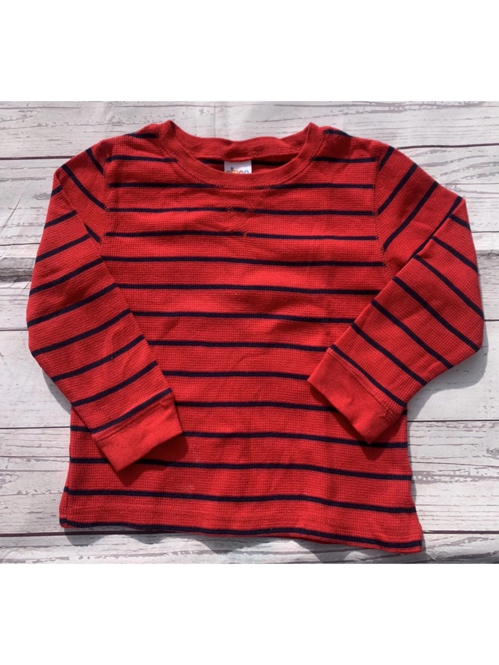 Lot of 2 Boys Sz 4T Long Sleeve Waffle Shirts